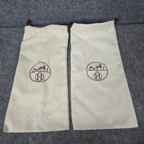 EMPTY Hermes Dust Bags for Sandals Draw string top 13.75” x 6” Pair - Picture 1 of 5